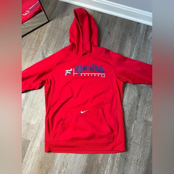 Nike Phillies Sweatshirt Hoodie Fightin Phils 2013 Baseball Red Blue Size M - Picture 2 of 12